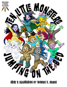 Ten little monsters jumping on the bed: A halloween adventure