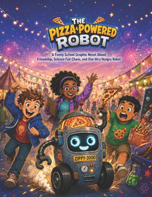 The Pizza Powered Robot: A Funny School Graphic Novel for Kids About Friendship, Science Fair Chaos, and One Very Hungry Robot