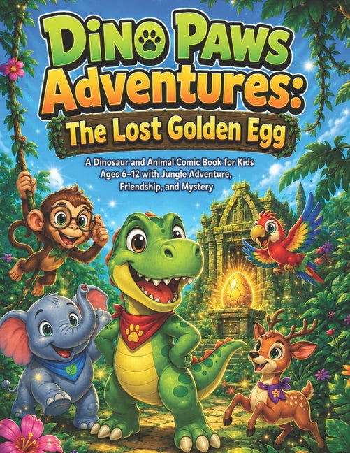 DINO PAWS Adventures: The Lost Golden Egg: A Dinosaur and Animal Comic Book for Kids Ages 6-12 with Jungle Adventure, Friendship, and Mystery