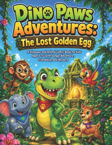 DINO PAWS Adventures: The Lost Golden Egg: A Dinosaur and Animal Comic Book for Kids Ages 6-12 with Jungle Adventure, Friendship, and Mystery