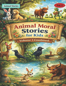 Animal Moral Stories for Kids - Volume 1 Combined: 10 Heartwarming Bedtime Animal Tales with Life Lessons on Kindness, Honesty and Good Values
